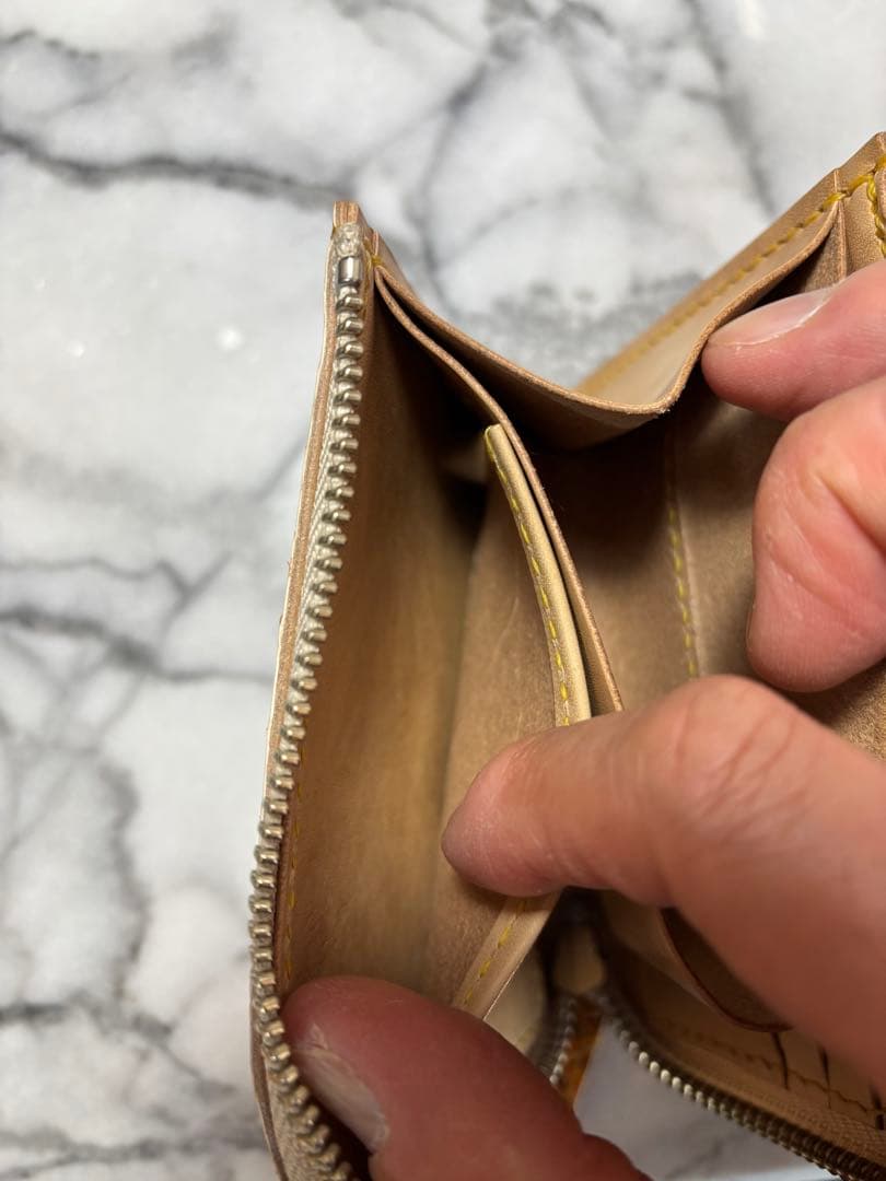 パイソン革L字ファスナーウォレット(イエロー)