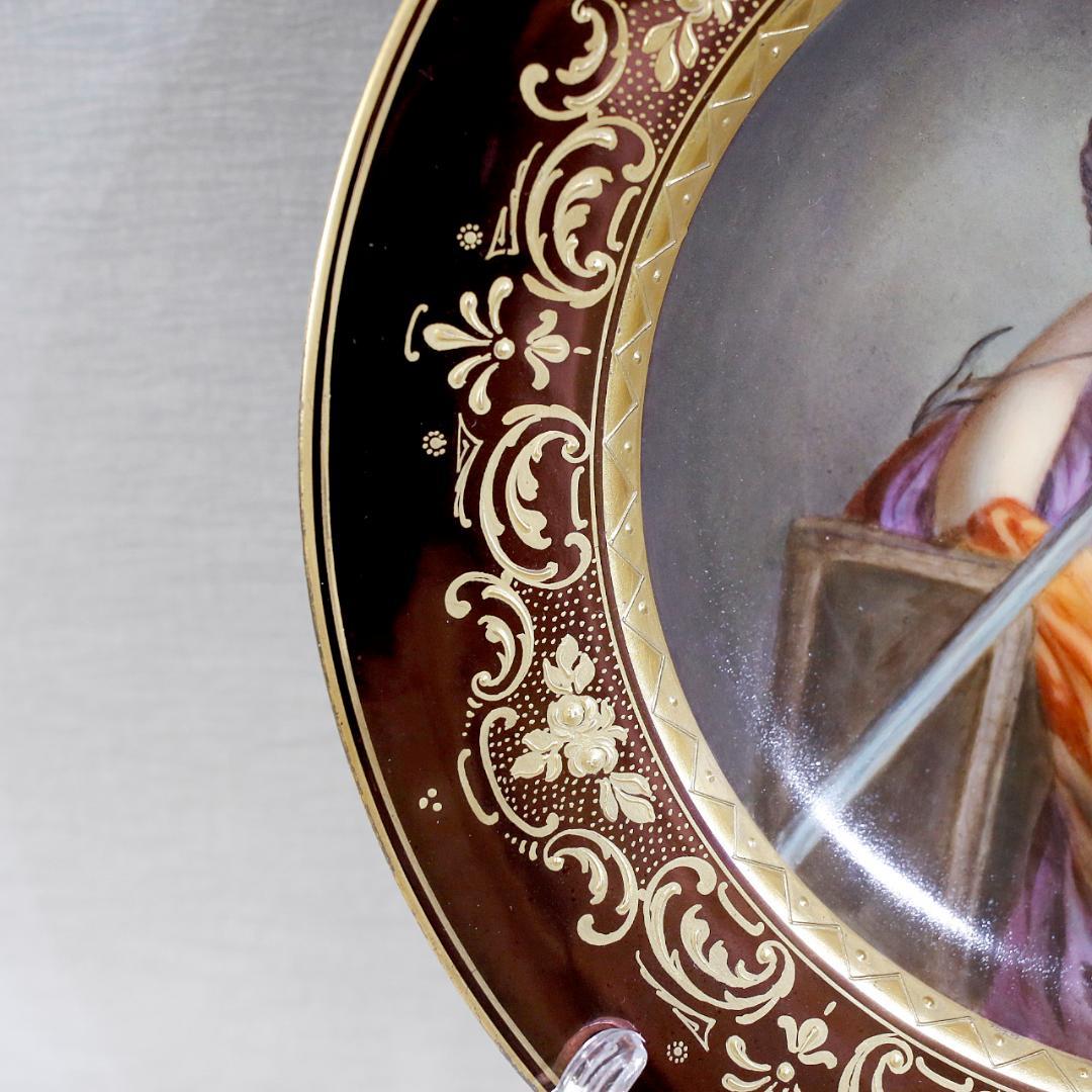 【送料込み】ヴィエナスタイル プレート 女性像 金彩