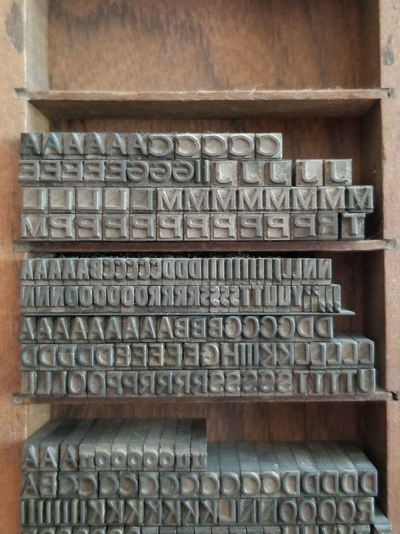 【約14pt 8種類以上】活字 アルファベット 不揃い ゴシック体系 明朝体系