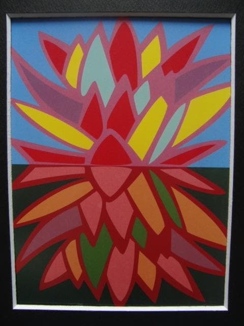 西村達也【大賀蓮】希少画集画、状態良好、新品高級額装付