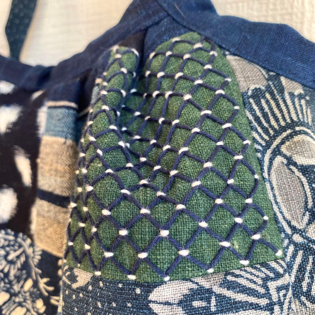 古布 襤褸 刺し子 パッチワークバッグ｜一点もの ハンドメイド 藍染 手仕事