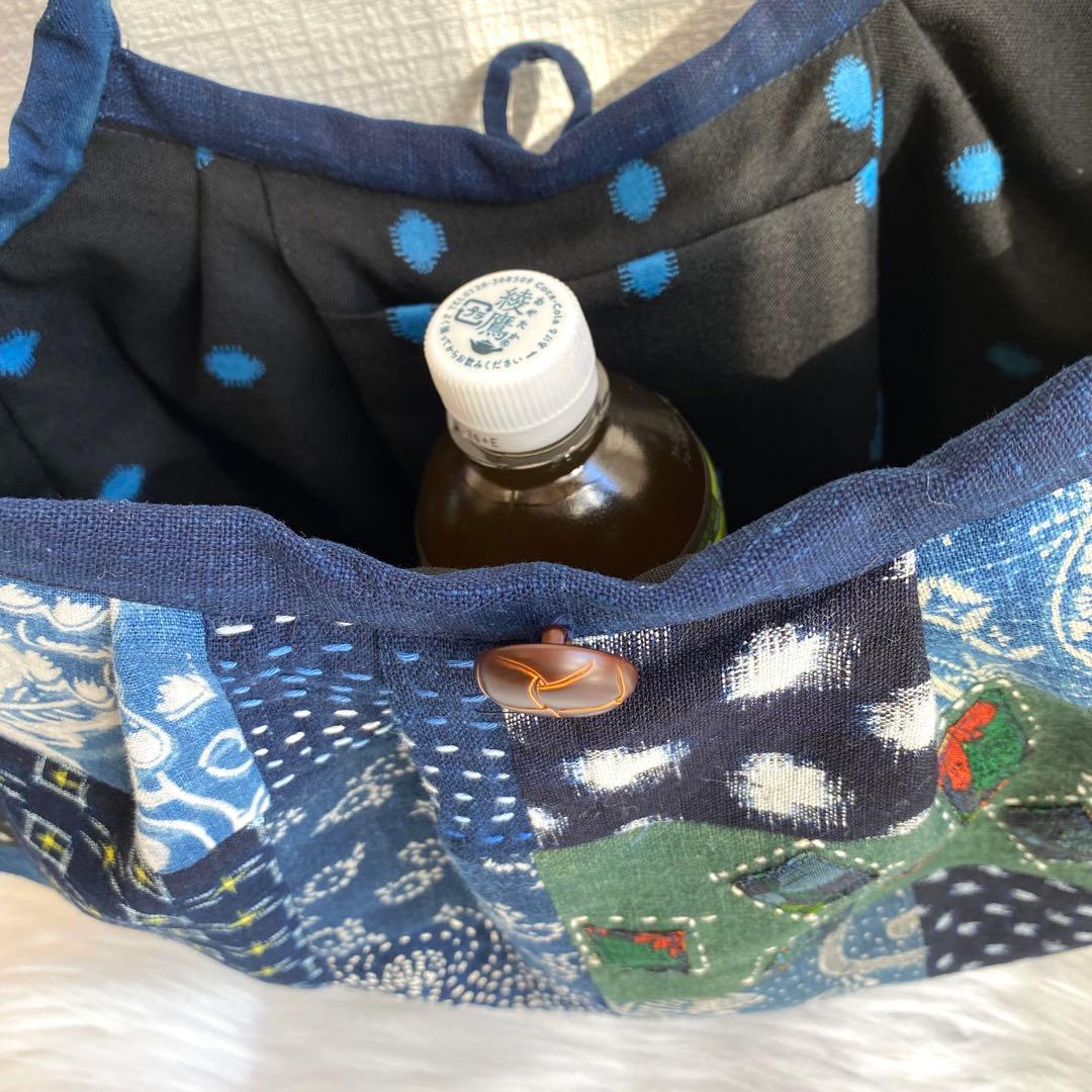 古布 襤褸 刺し子 パッチワークバッグ｜一点もの ハンドメイド 藍染 手仕事