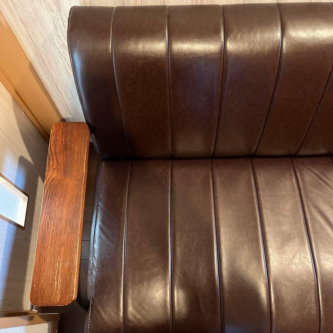 傷・汚れに強い合成皮革2人用ソファ(Nシールド　ステイン2KD DBR) ニトリ