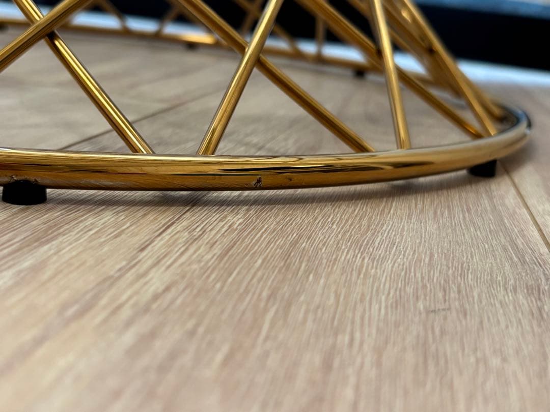 Francfranc コーヒーテーブル　ガラステーブル　ゴールド