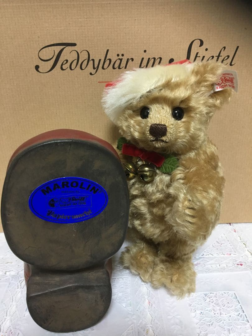 ☆ シュタイフ 2001年 クリスマス ブーツ イン ベア ☆白タグ世界限定