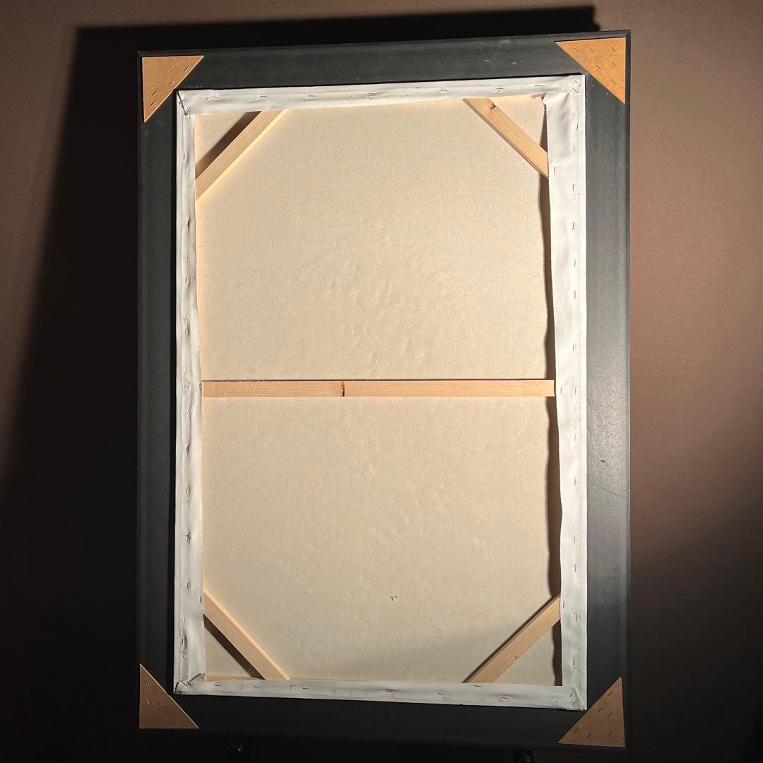 ★特大秀作★ 手書き油絵 ゴールドマウンテン 肉筆絵画 額付 インテリア 油彩画