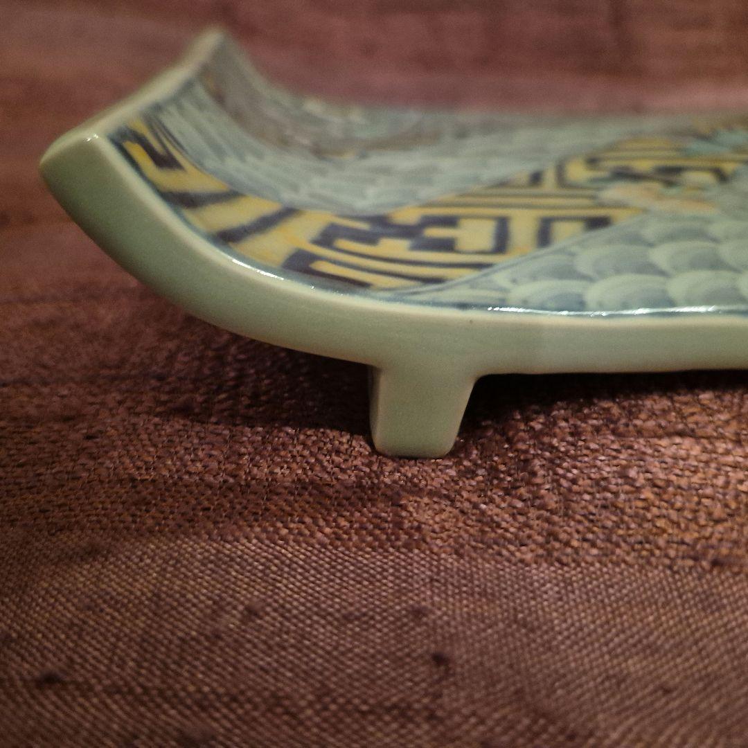 6代　佐藤走波　色絵足付長角皿