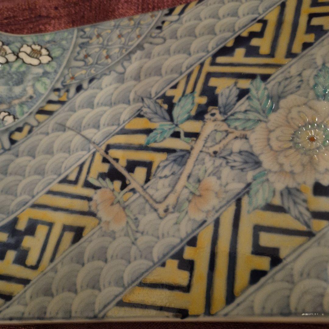 6代　佐藤走波　色絵足付長角皿