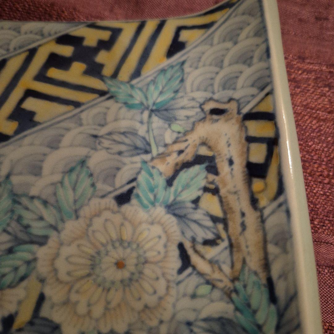 6代　佐藤走波　色絵足付長角皿