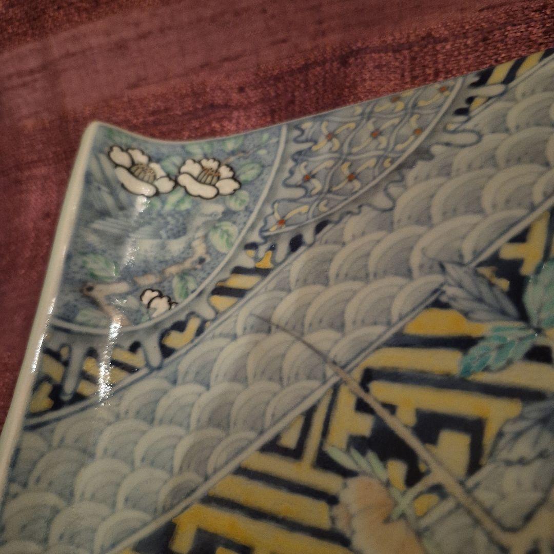 6代　佐藤走波　色絵足付長角皿