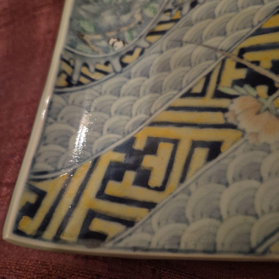 6代　佐藤走波　色絵足付長角皿