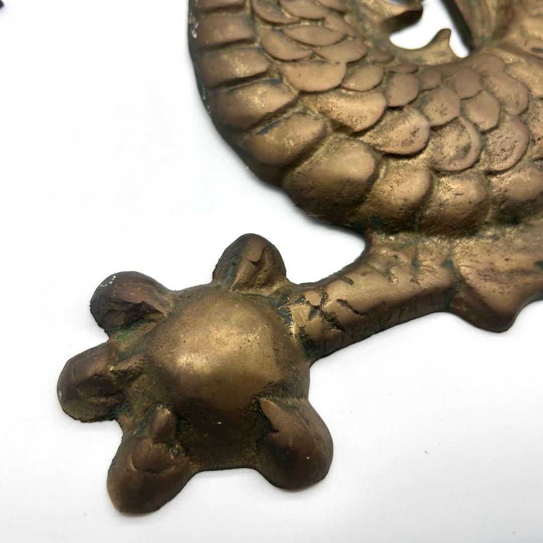 双龍浮彫一対 金属製 95.5cm 壁掛