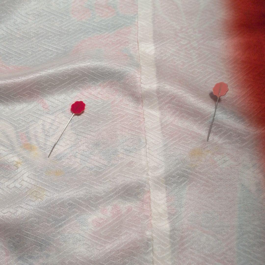 古典柄　七五三着物セット　7歳　女の子　化繊　袋帯、長襦袢　小物