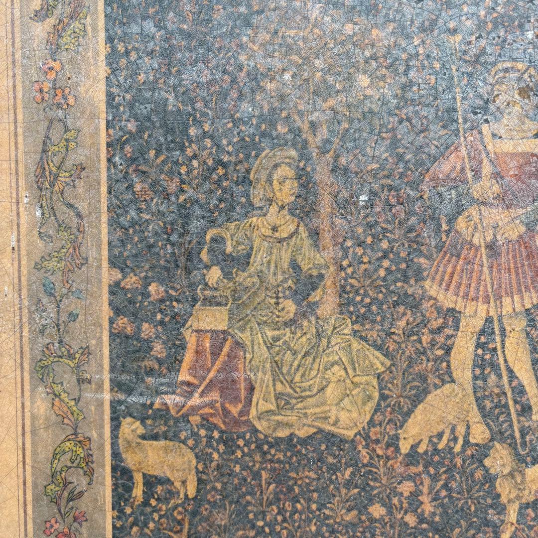 ビンテージ木製　壁掛け　絵画　ウォールデコ　ワールドビンテージ