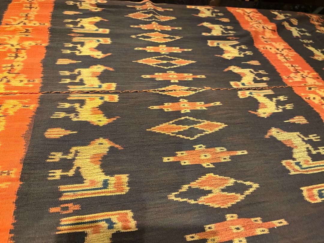 インドネシアスンバ島の伝統的なイカット草木染め長さ180cm WIDE 90cm