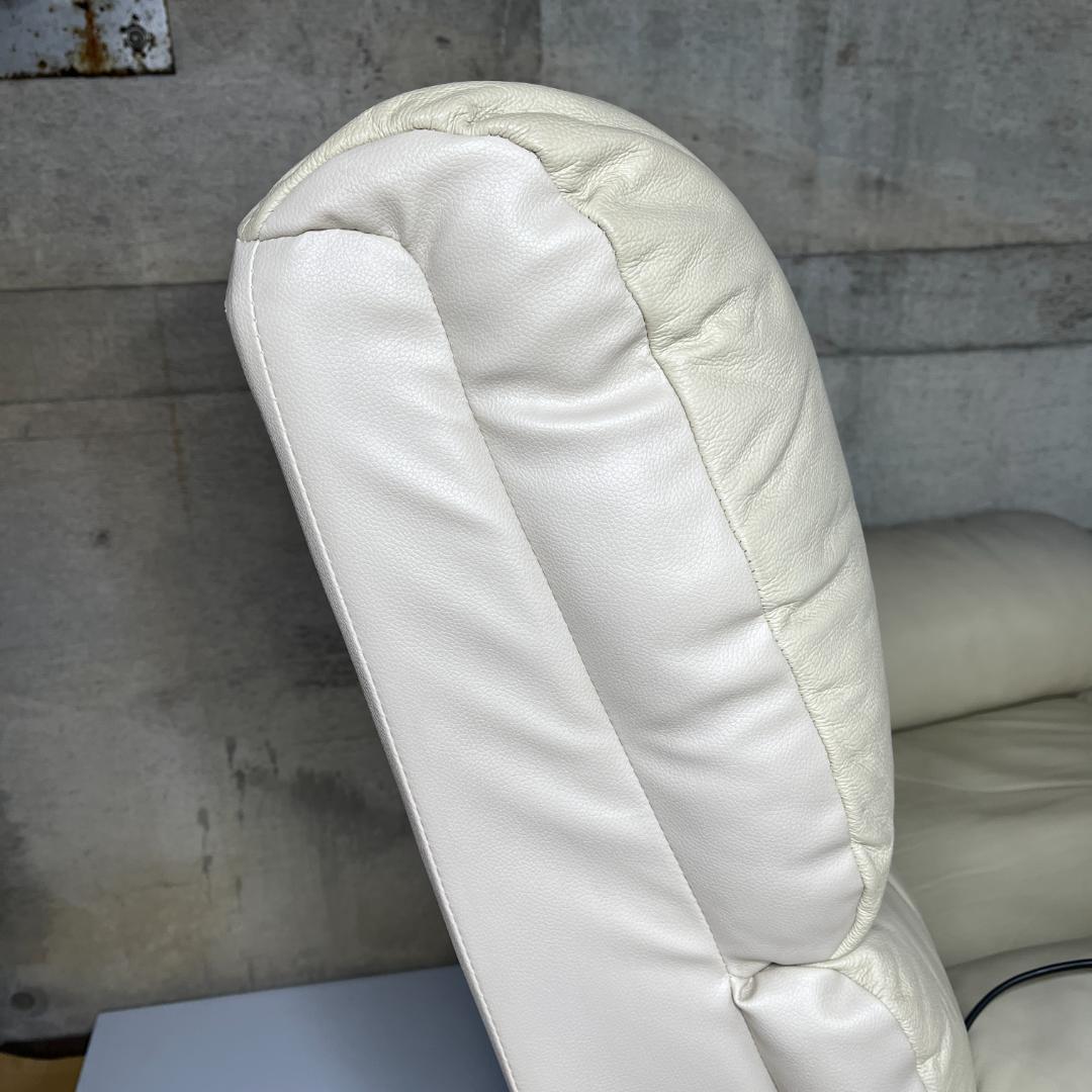 【動作◎】ニトリ 電動リクライニングソファ 1人がけ オゾン3 アイボリー 革