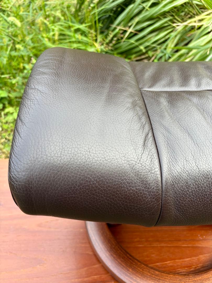 エコーネス　レザーオットマン　本革　ダークブラウン 北欧　ノルウェー