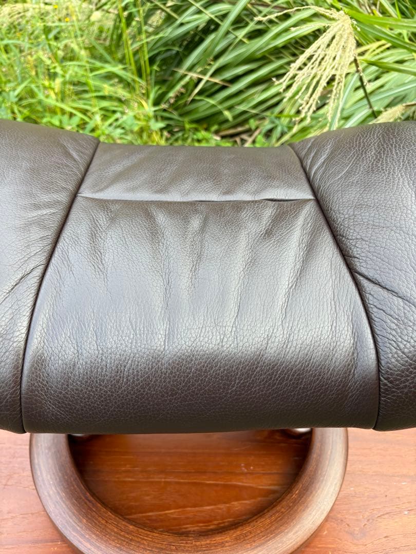 エコーネス　レザーオットマン　本革　ダークブラウン 北欧　ノルウェー