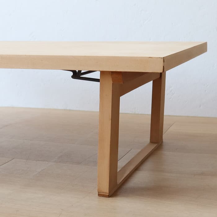 アンティーク シナ突板材 折り畳み ローテーブル ちゃぶ台 古家具 レトロ