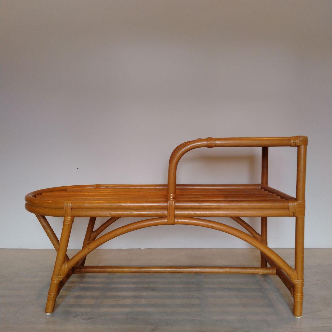 ラタン製オーバル型 サイドテーブル