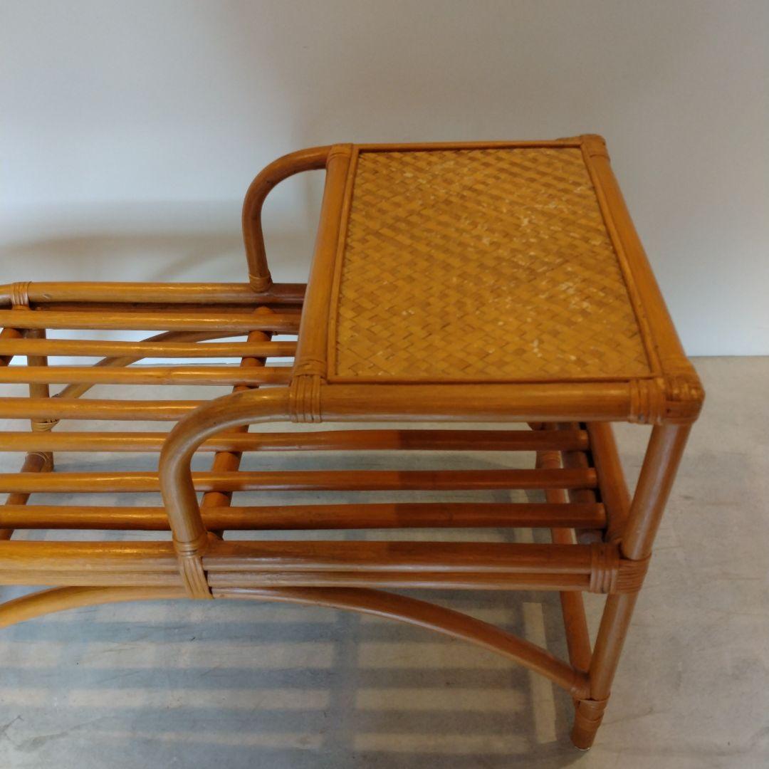 ラタン製オーバル型 サイドテーブル