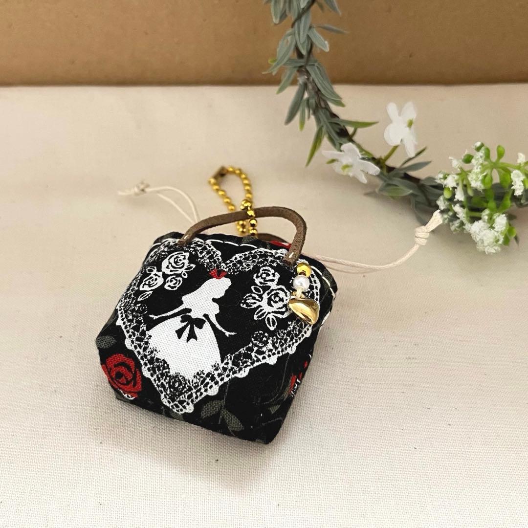 2405-9 ミニチュア巾着トートサシェ 香り袋 アリス ブラック ❤️アリス