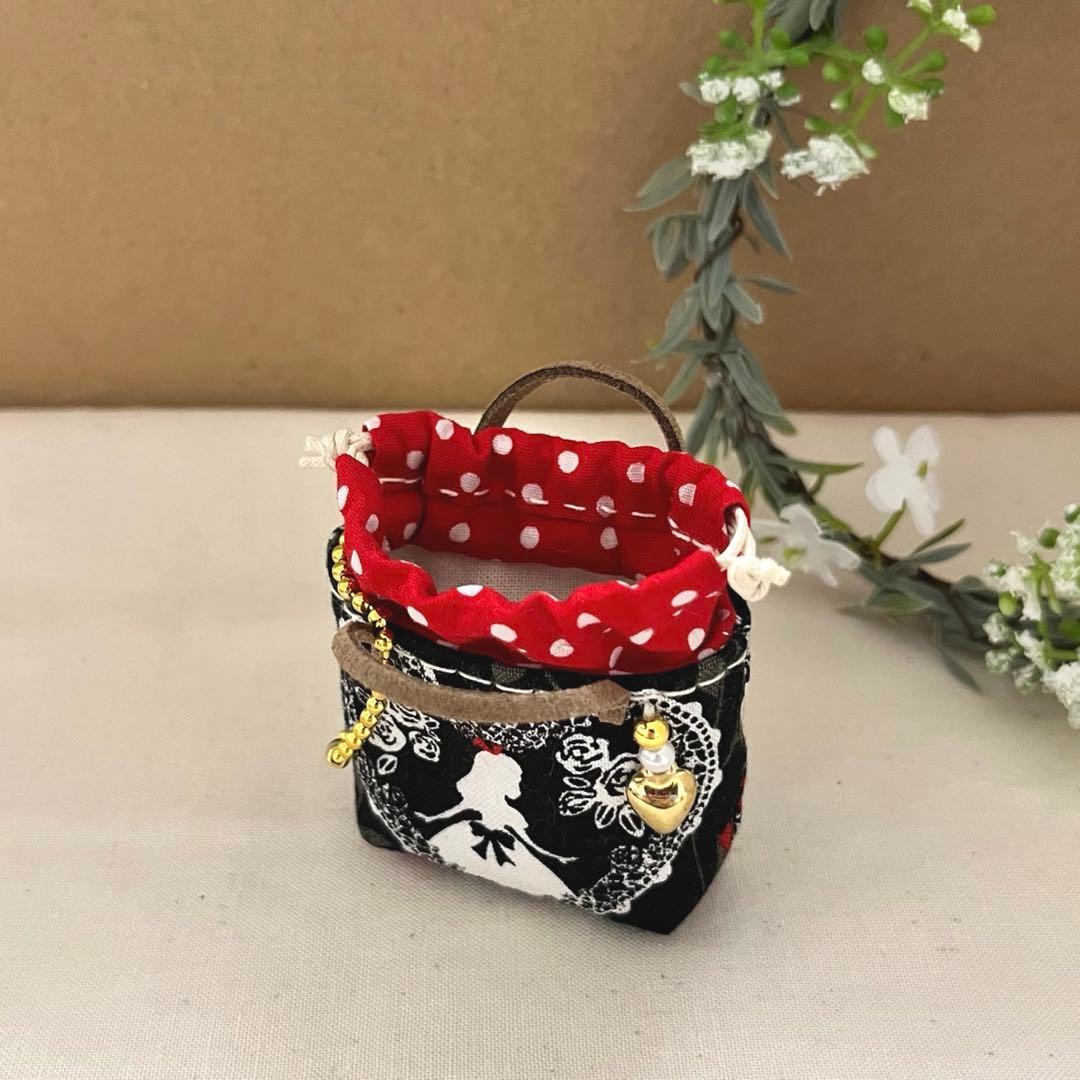 2405-9 ミニチュア巾着トートサシェ 香り袋 アリス ブラック ❤️アリス