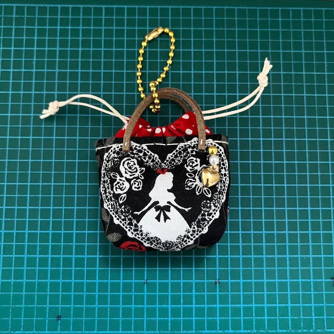2405-9 ミニチュア巾着トートサシェ 香り袋 アリス ブラック ❤️アリス