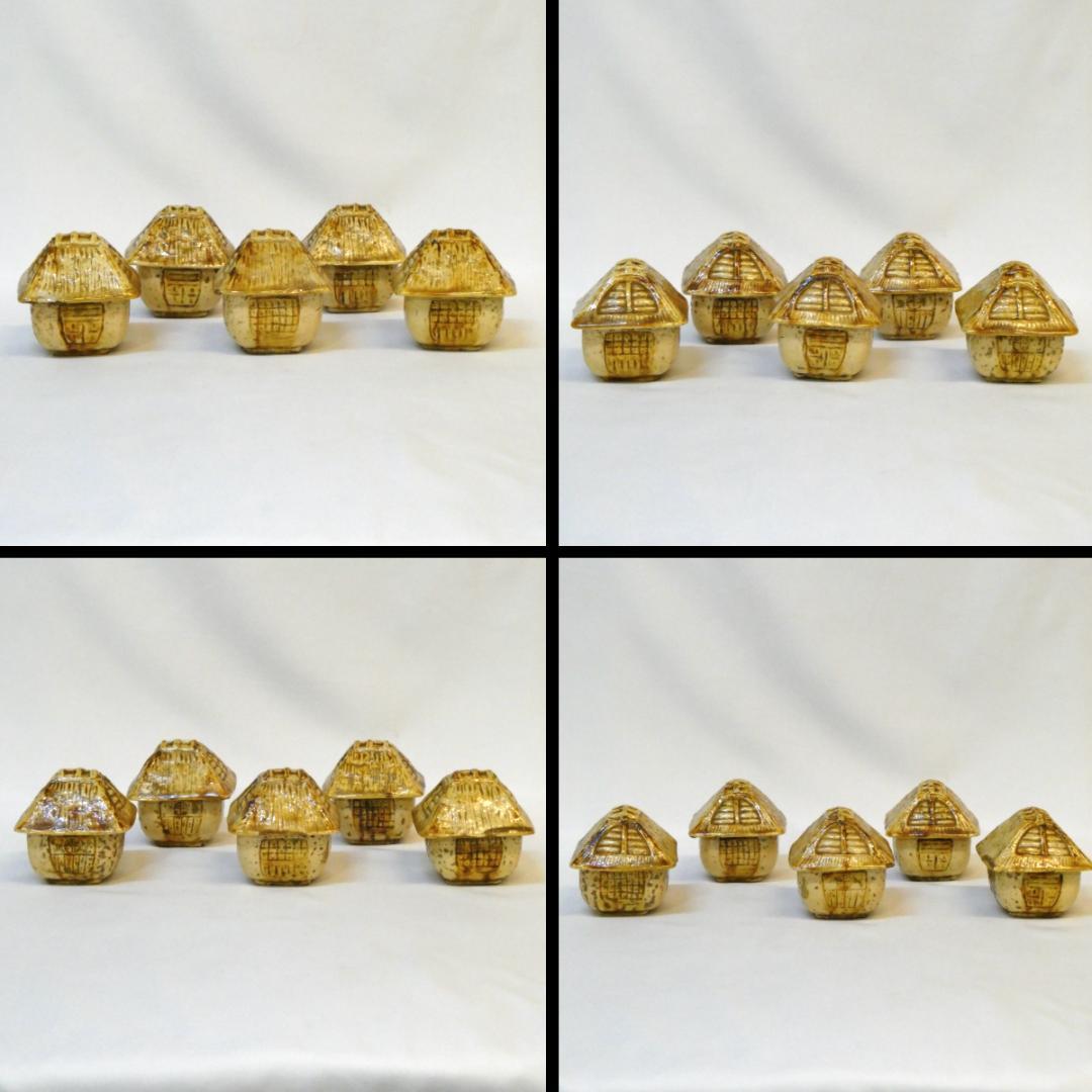 源内焼 平賀源内（平賀鳩渓）作 葛屋式 吸物碗 五客揃 苫屋 骨董 古