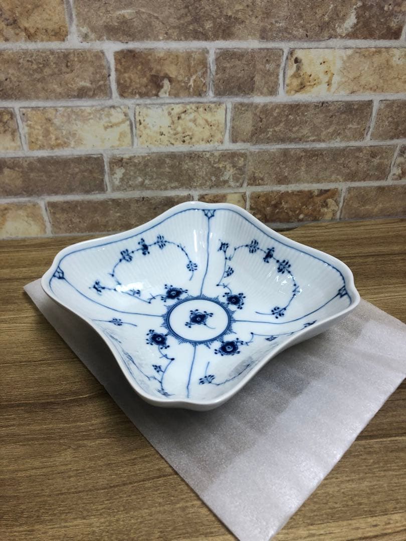 美品】ロイヤルコペンハーゲン ブルーフルーテッド スクエア 578