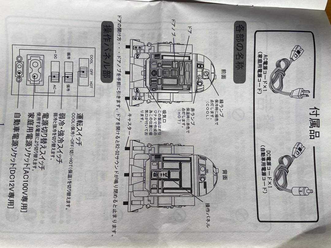 スター・ウォーズ R2-D2 冷蔵庫 大型フィギュア 付属品全て有ります