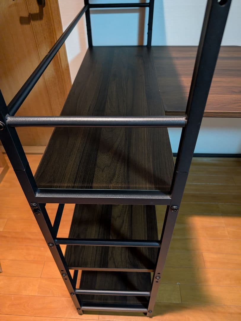 《送料込》LOWYA パソコンデスク 本棚付き システムデスク 事務 勉強机