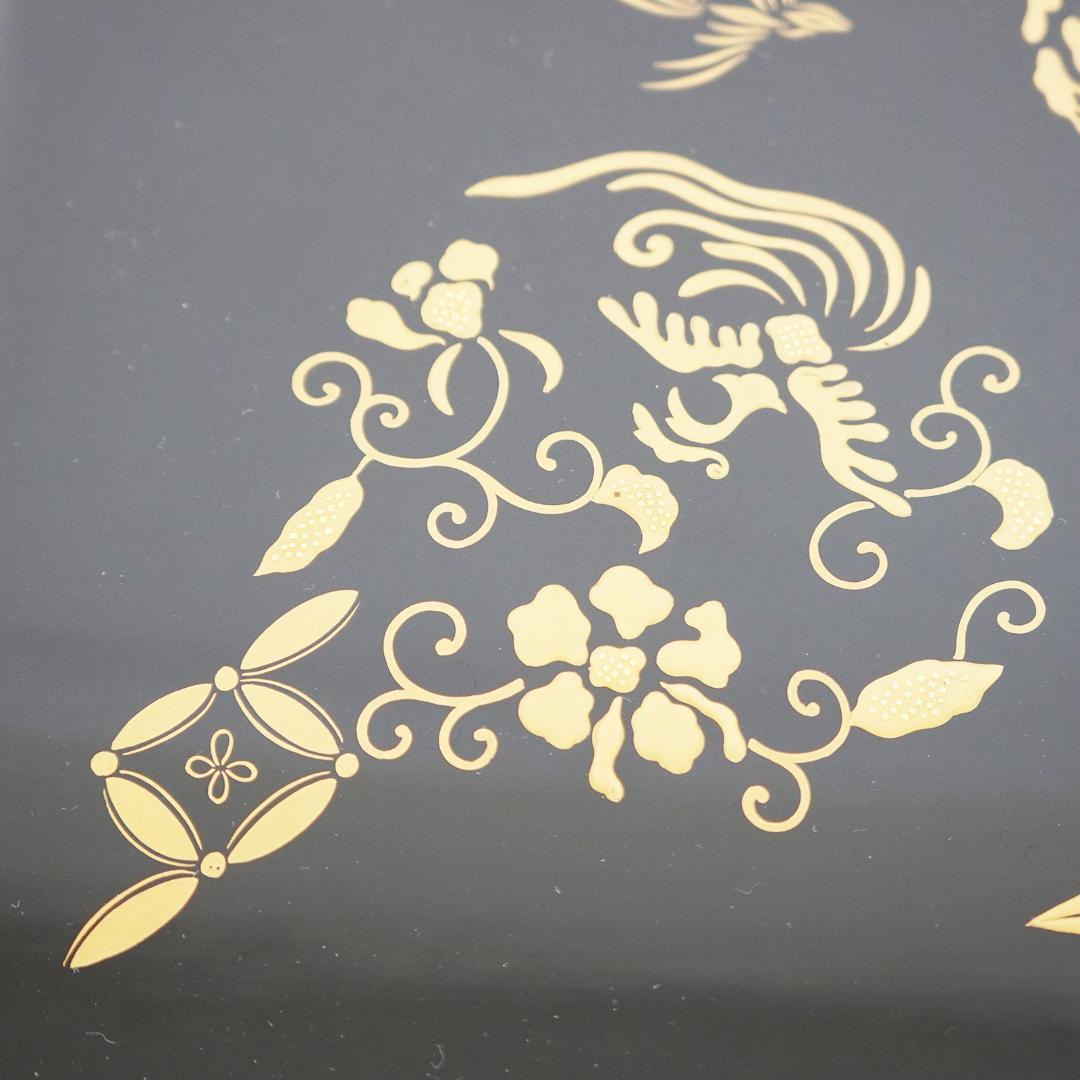 漆 蒔絵 重箱 五段 蓋2枚付き 松竹梅 縁起物 収納箱 付属 黒 - メルカリ