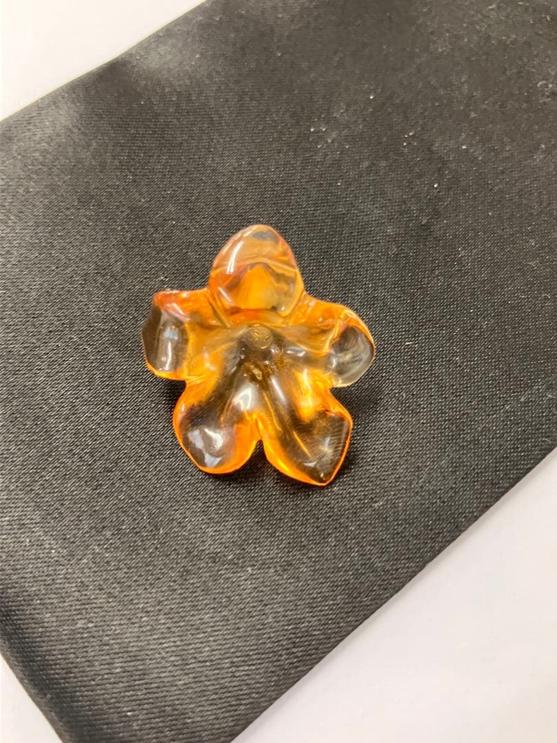 天然シトリン 花形　ルース　18.813ct 約2.5cm 日宝簡易鑑別