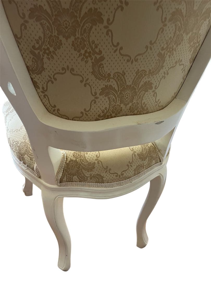 ダリア　バロックスタイル 猫脚　椅子　白　スツールセット