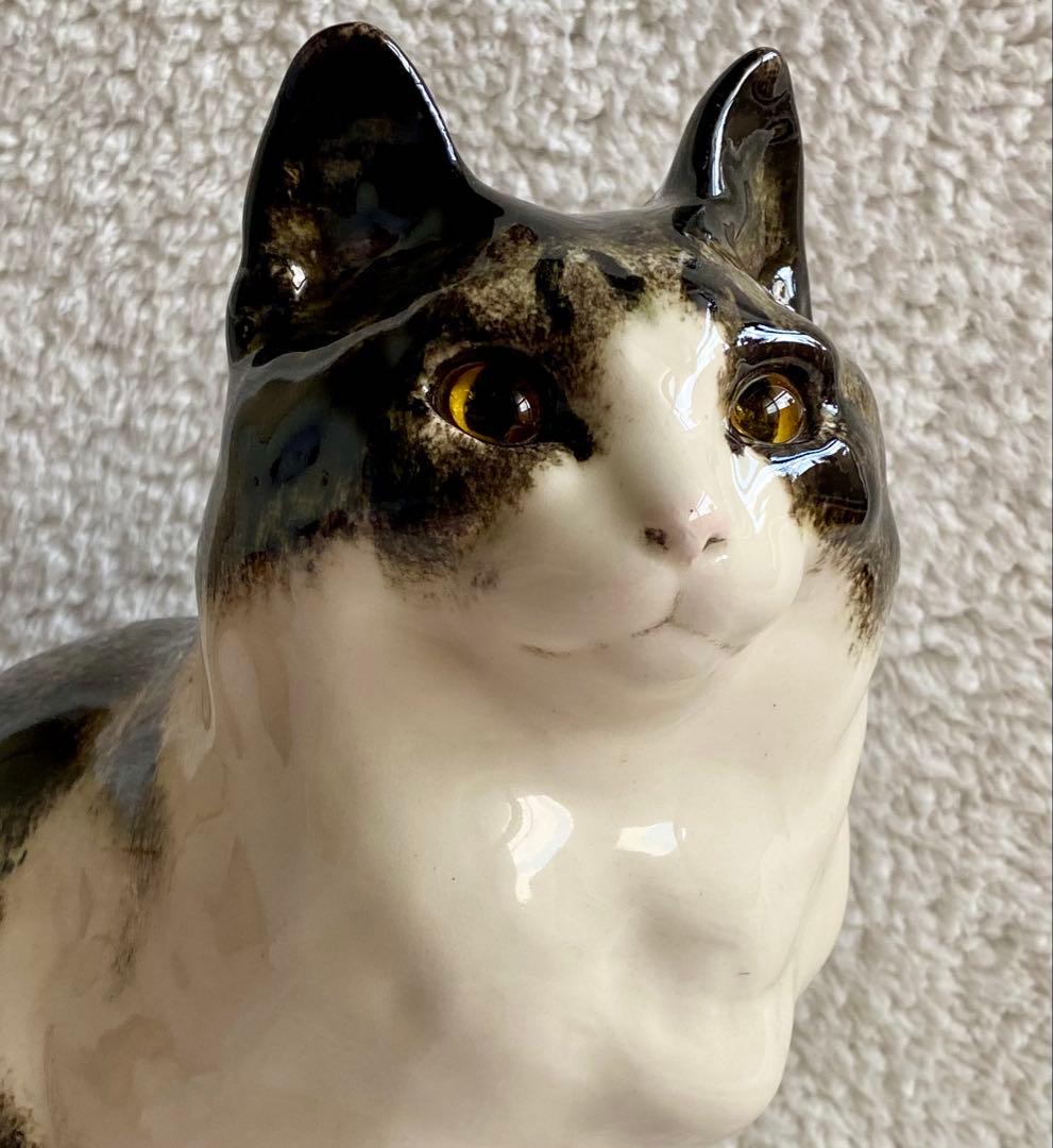 モデルNo.42 ウィンスタンレイキャット　初期作品　ハチワレ猫　貫入無し❣️