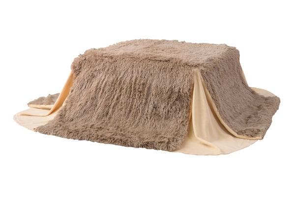 おしゃれ ふかふか 触り心地いい かわいい 暖かい 正方形 こたつ布団 ベージュ