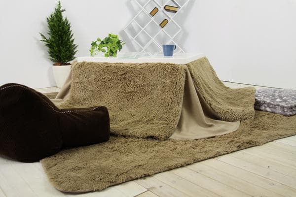 おしゃれ ふかふか 触り心地いい かわいい 暖かい 正方形 こたつ布団 ベージュ