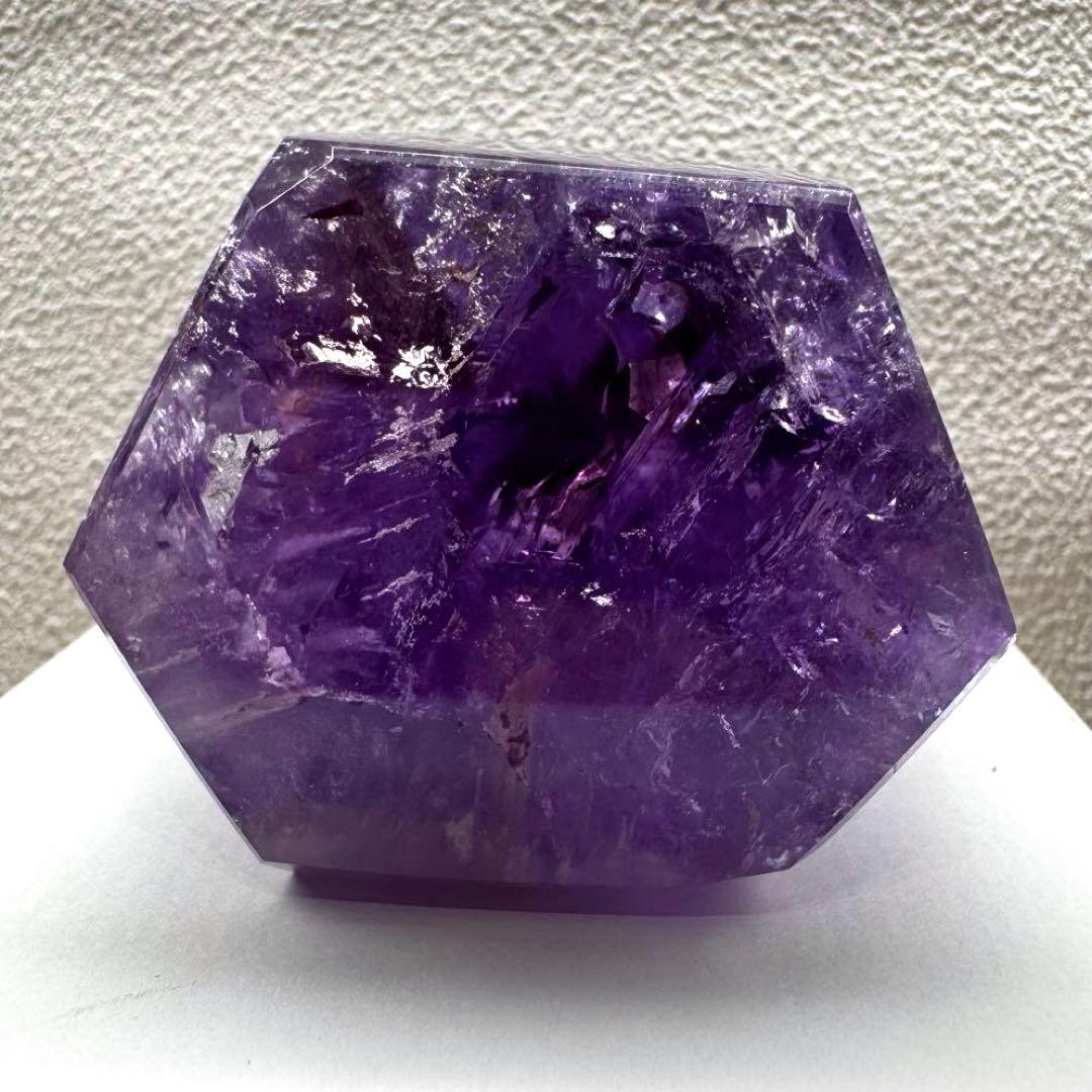 【アメジスト】天然石 六角柱 レインボー 原石 タワー型 約625g