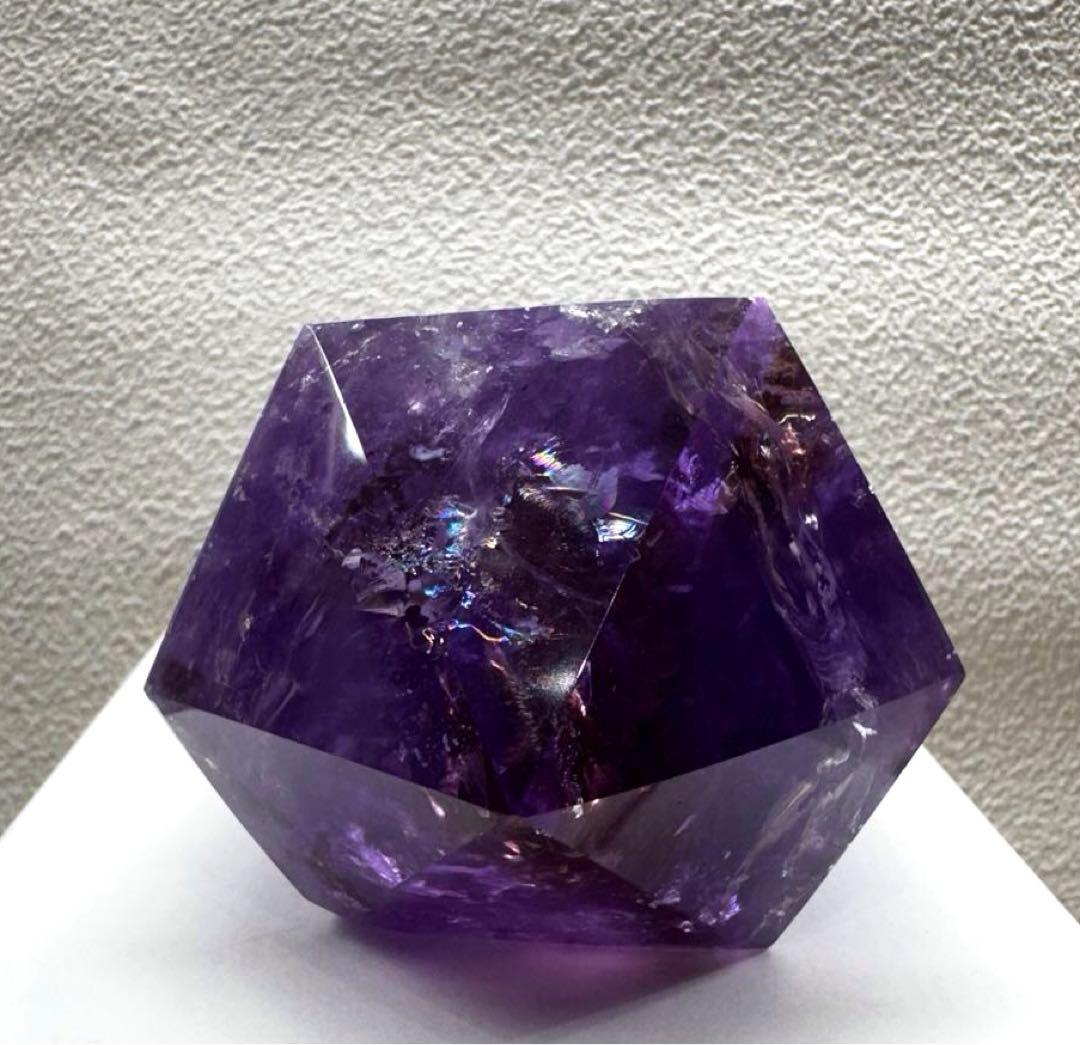 【アメジスト】天然石 六角柱 レインボー 原石 タワー型 約625g