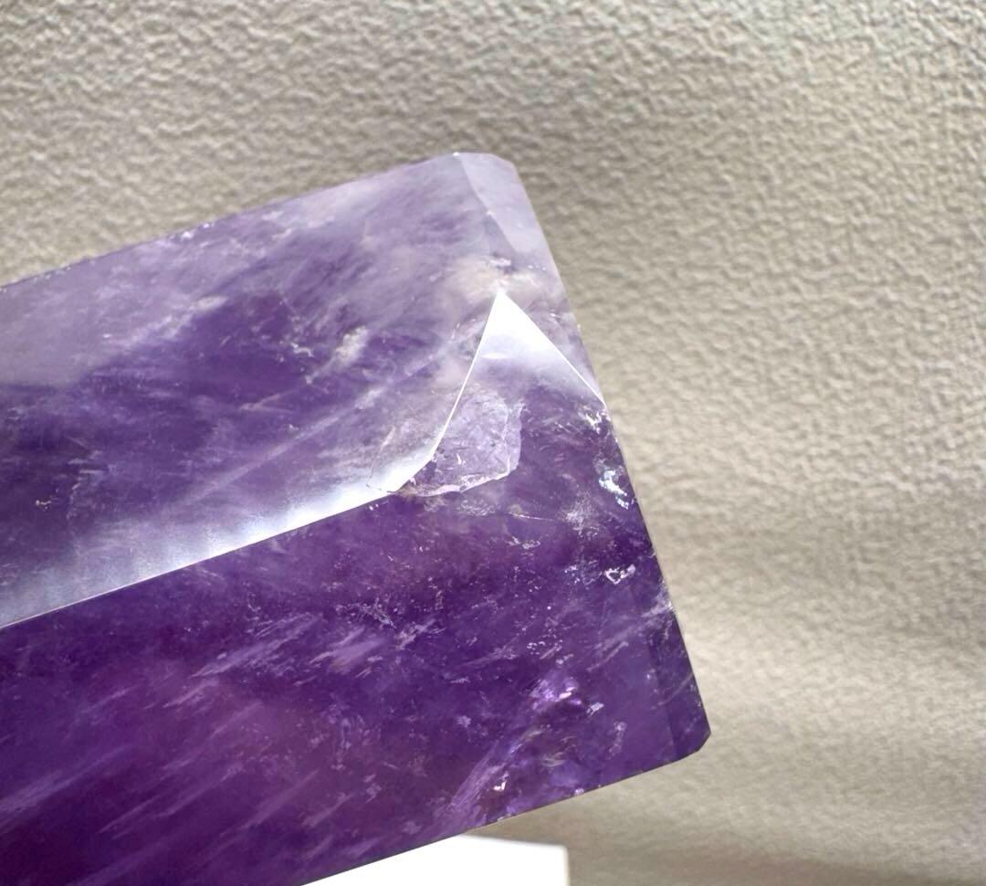 【アメジスト】天然石 六角柱 レインボー 原石 タワー型 約625g