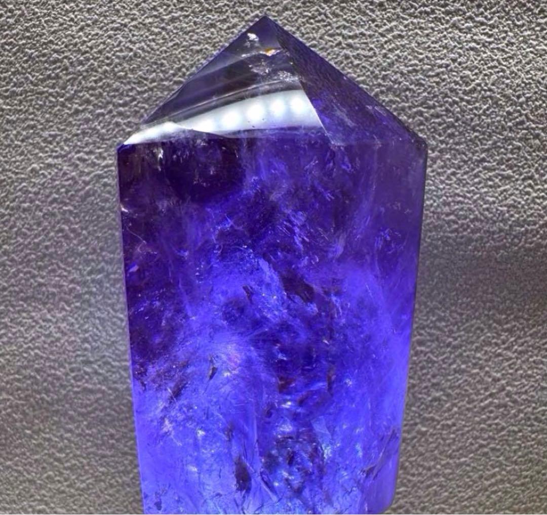 【アメジスト】天然石 六角柱 レインボー 原石 タワー型 約625g