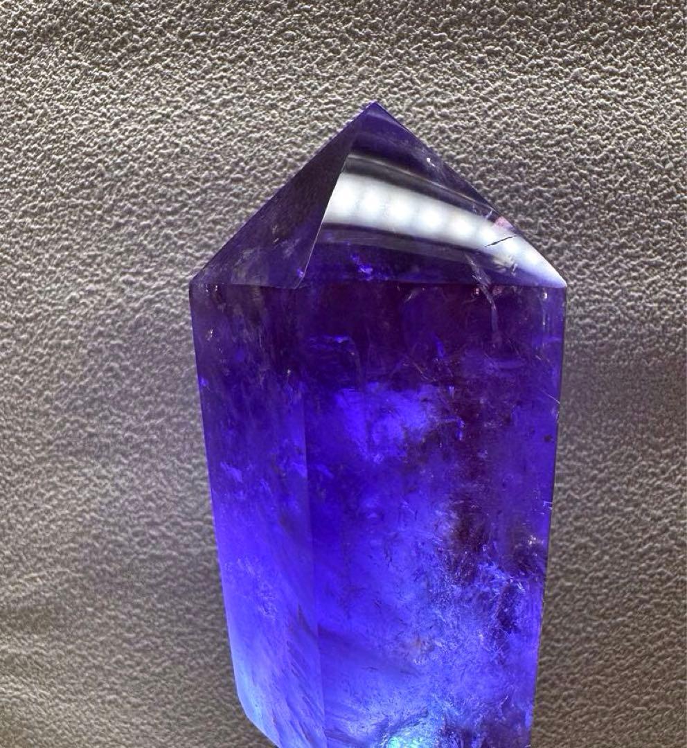 【アメジスト】天然石 六角柱 レインボー 原石 タワー型 約625g