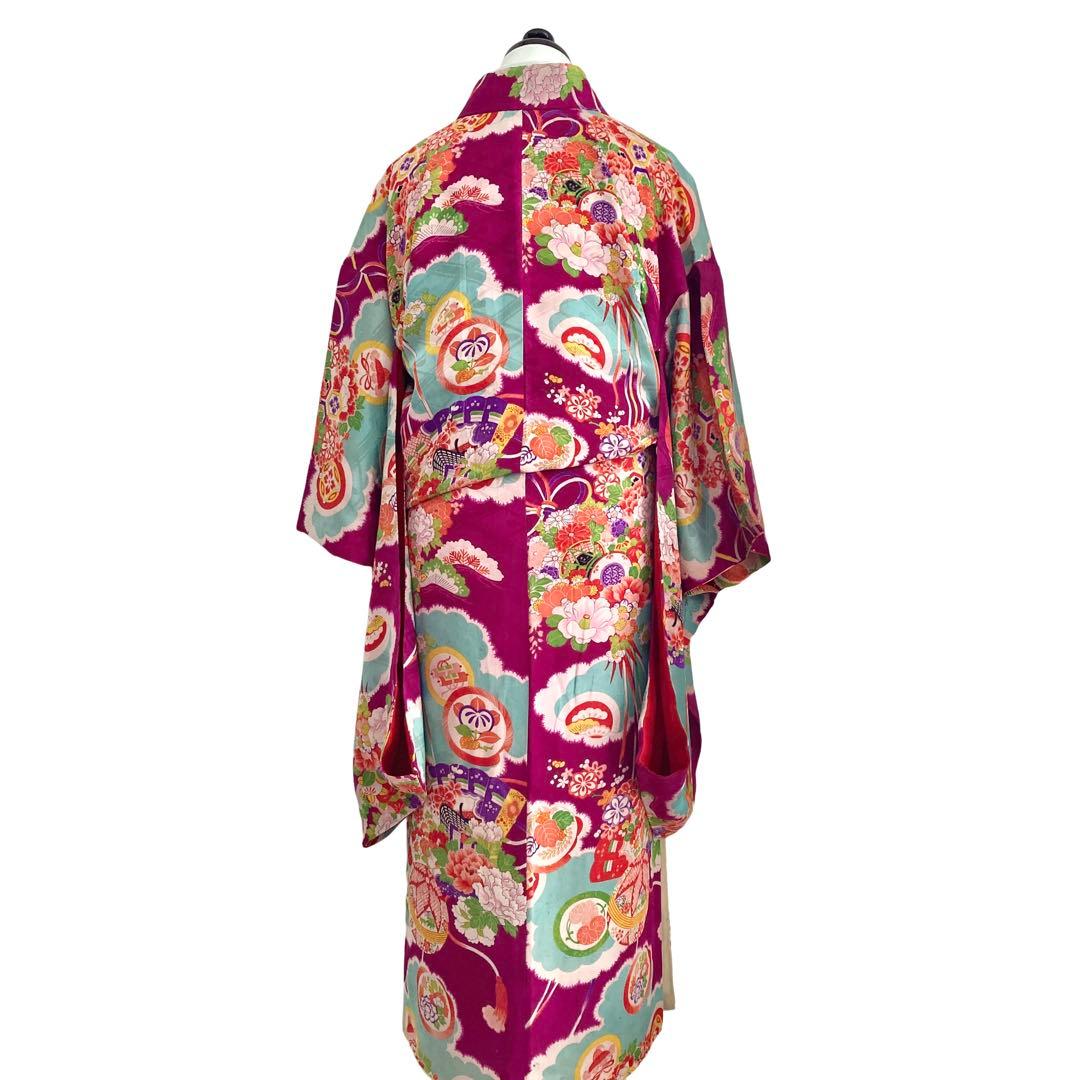 アンティーク　女の子　子供着物　アンティーク着物　ジュニア　袴にも　NO2