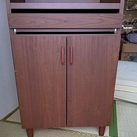 壁面収納 パソコンデスク ダークブラウン