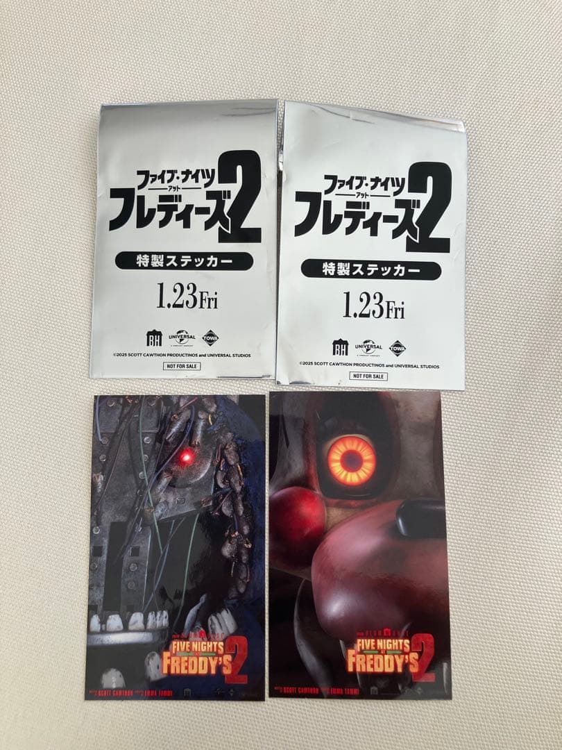 映画 ファイブナイツアットフレディーズ2 入場特典 FNAF ステッカー