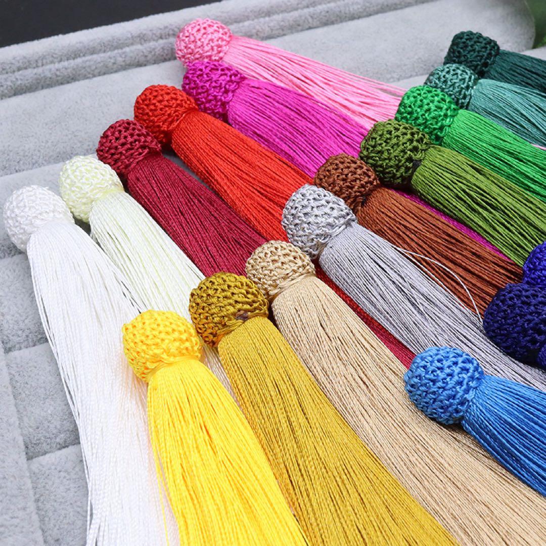 【2本セット】23色カラフルタッセル 日本風数珠念珠作成用 タッセル フリンジ