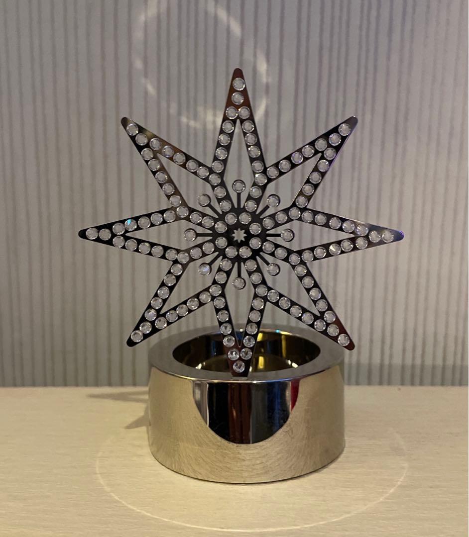 スワロフスキー シルバースター ティーライトキャンドルホルダー