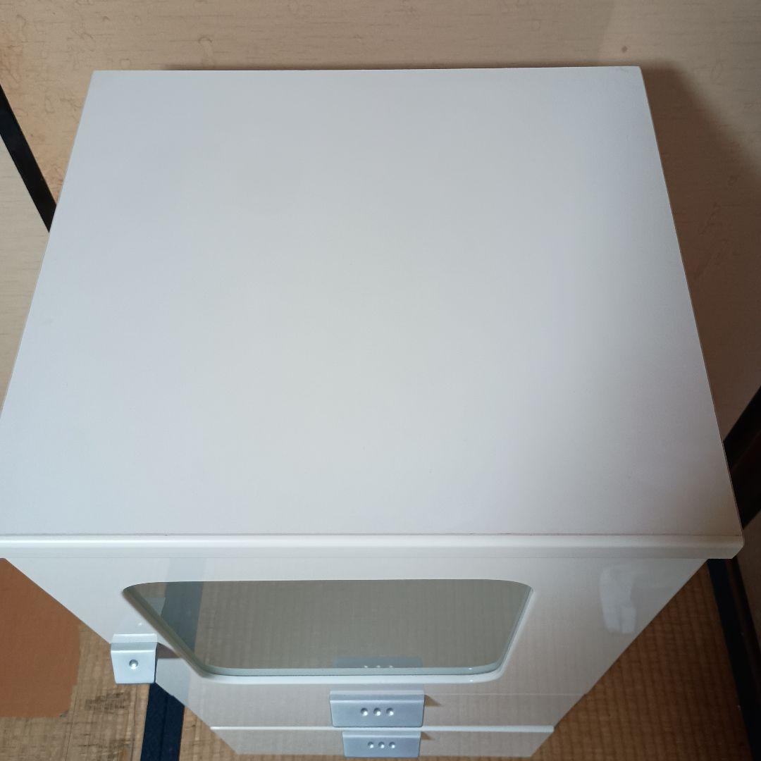 送料込 窓付きキャビネット ホワイト 90cm