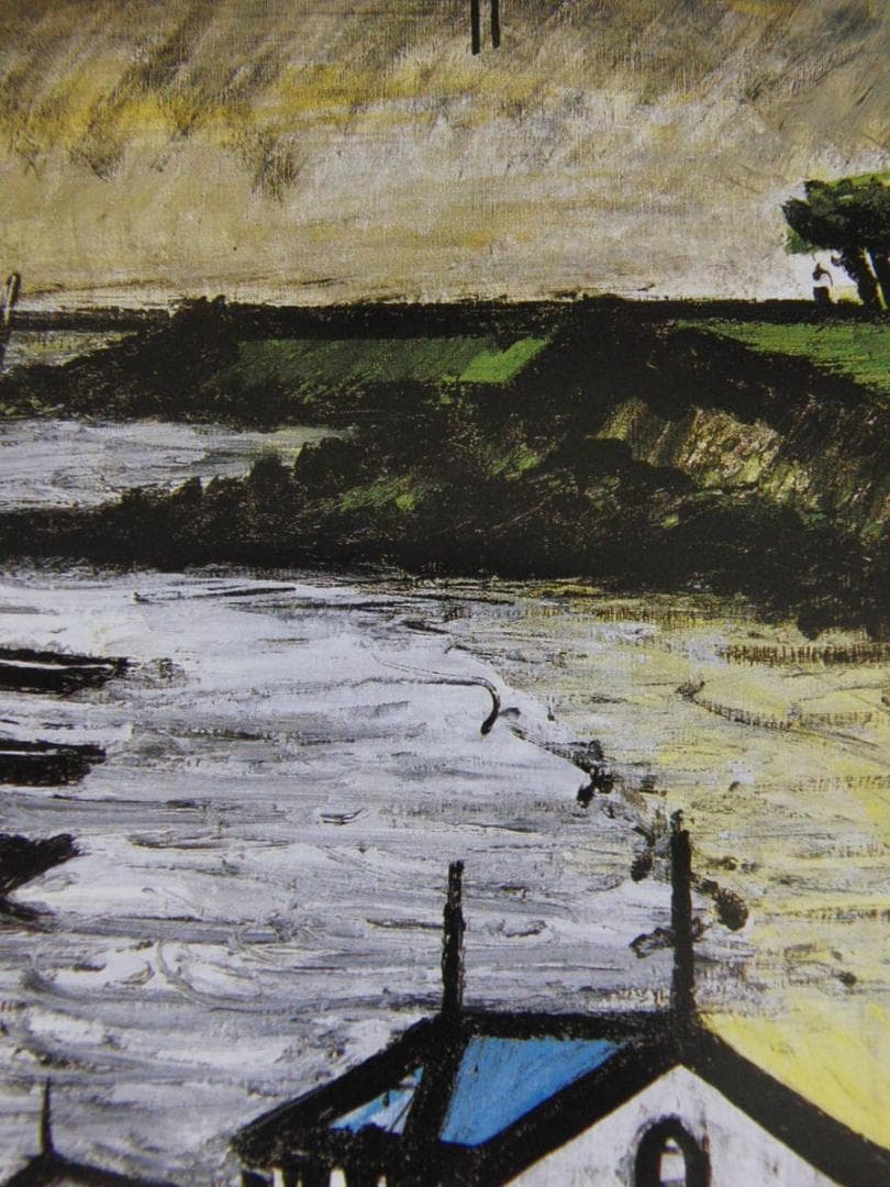 ベルナール・ビュッフェ、【海辺の舟】、希少な額装用画集より、厳選